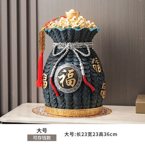 Unique Piggy Bank Chinese Cornucopan Resin Money Storage Jar Lucky Feng Shui Ornaments Ultra-large Capacity Only In But Not Out acacuss
