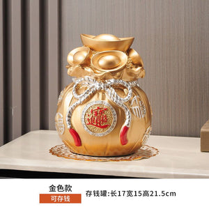 Unique Piggy Bank Chinese Cornucopan Resin Money Storage Jar Lucky Feng Shui Ornaments Ultra-large Capacity Only In But Not Out acacuss