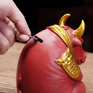 VILEAD Ceramic Bull Statue Animal Backflow Incense Burner Figurine Geometric Cattle Sculpture Home Office Desktop Decoration acacuss