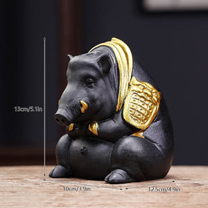 VILEAD Ceramic Bull Statue Animal Backflow Incense Burner Figurine Geometric Cattle Sculpture Home Office Desktop Decoration acacuss