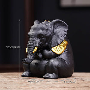 VILEAD Ceramic Bull Statue Animal Backflow Incense Burner Figurine Geometric Cattle Sculpture Home Office Desktop Decoration acacuss