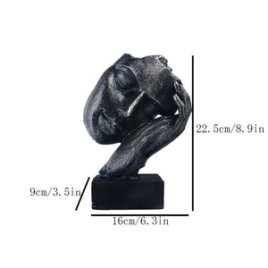 VILEAD Retro Resin Mask Statue Nordic Couple Face Statuette Home Interior Decor TV Cabinet Bookcase Office Decoration Craft Gift acacuss