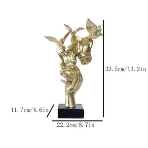 VILEAD Retro Resin Mask Statue Nordic Couple Face Statuette Home Interior Decor TV Cabinet Bookcase Office Decoration Craft Gift acacuss