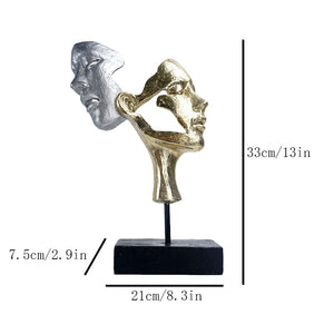 VILEAD Retro Resin Mask Statue Nordic Couple Face Statuette Home Interior Decor TV Cabinet Bookcase Office Decoration Craft Gift acacuss