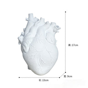 Vase Container Simulation Anatomical Heart-shaped Vase Dried Flower Pot Art Vase Human Statue Desktop Home Decoration Ornaments acacuss