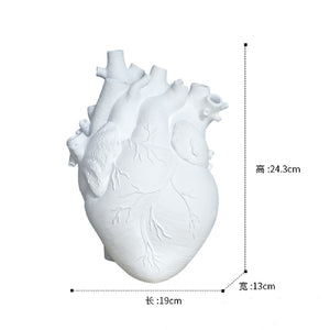Vase Container Simulation Anatomical Heart-shaped Vase Dried Flower Pot Art Vase Human Statue Desktop Home Decoration Ornaments acacuss