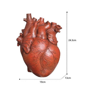 Vase Container Simulation Anatomical Heart-shaped Vase Dried Flower Pot Art Vase Human Statue Desktop Home Decoration Ornaments acacuss