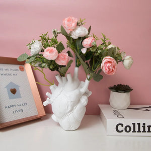 Vase Container Simulation Anatomical Heart-shaped Vase Dried Flower Pot Art Vase Human Statue Desktop Home Decoration Ornaments acacuss