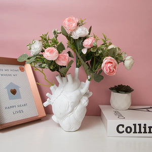 Vase Container Simulation Anatomical Heart-shaped Vase Dried Flower Pot Art Vase Human Statue Desktop Home Decoration Ornaments acacuss