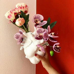 Vase Container Simulation Anatomical Heart-shaped Vase Dried Flower Pot Art Vase Human Statue Desktop Home Decoration Ornaments acacuss