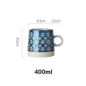 Vintage Japanese Pottery Mugs Underglaze Ceramic Breakfast Coffee Milk Tea Cereal Cup Bowl Kitchen Home Decor Handmade Tableware acacuss
