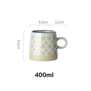 Vintage Japanese Pottery Mugs Underglaze Ceramic Breakfast Coffee Milk Tea Cereal Cup Bowl Kitchen Home Decor Handmade Tableware acacuss