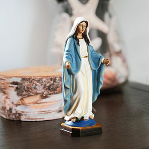 Virgin Mary Statue 8.8 Our Lady Of Grace Sculpture Virgin Mary Blessed Statue Resin Figurine Mother Madonna Catholic Religious acacuss