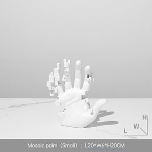White Artistic Hand Art Body Statue Abstract Sculptures Modern Simplicity Home Decorations Living Room Bookcase Room Mesa Decor acacuss