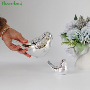 White Porcelain Birds Desktop Ornaments Home Decorations Nordic Ceramic Home Crafts Gold Silver Magpie Bird Decoration acacuss