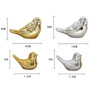White Porcelain Birds Desktop Ornaments Home Decorations Nordic Ceramic Home Crafts Gold Silver Magpie Bird Decoration acacuss