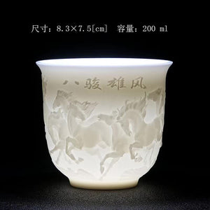 White Porcelain Heart Classics Cup Goat FatJade Personal Cup Tea Set Ceramic Host Cup Sample Tea Cup Kung FuTeaCupSingleCupSmall acacuss