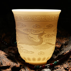 White Porcelain Heart Classics Cup Goat FatJade Personal Cup Tea Set Ceramic Host Cup Sample Tea Cup Kung FuTeaCupSingleCupSmall acacuss