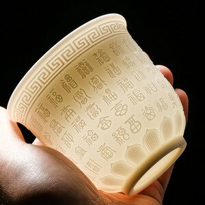 White Porcelain Heart Classics Cup Goat FatJade Personal Cup Tea Set Ceramic Host Cup Sample Tea Cup Kung FuTeaCupSingleCupSmall acacuss