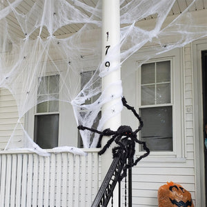 White Stretchy Cobweb Artificial Spider Web Halloween Decoration Scary Party Scene Props Horror House Home Decora Accessories acacuss