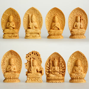Wooden Buddha Box Pray Box Wood Buddha Statue Wood Carving Guan Yin Home Ornament Eight Buddha Acalanatha Wooden Sculpture Decor acacuss