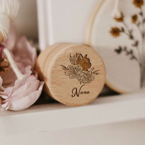 Wooden Carving Custom Name Cat Butterfly Printed Pet Hair Storage Box Cat Tooth Memorial Box Pet Supplies Pet Lost Memorial Gift acacuss