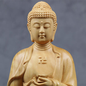 Wooden Guanyin- Ru Laifo Statue Solid wood hand carving Chinese Buddha statue Home living room, room feng shui Statue acacuss