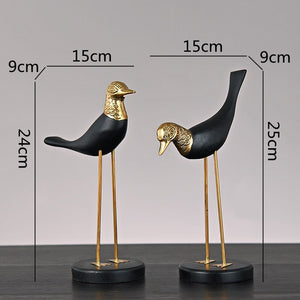 Wooden Pot Ornament Crane Bird Swan Simulation Animal Sculpture Brass Metal Sculpture Home Decoration Decorative Figurines acacuss