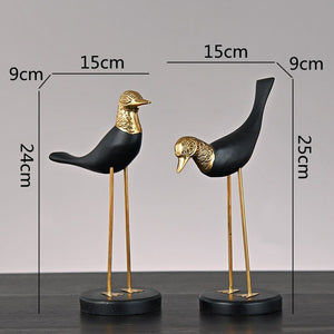 Wooden Pot Ornament Crane Bird Swan Simulation Animal Sculpture Brass Metal Sculpture Home Decoration Decorative Figurines acacuss