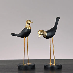 Wooden Pot Ornament Crane Bird Swan Simulation Animal Sculpture Brass Metal Sculpture Home Decoration Decorative Figurines acacuss