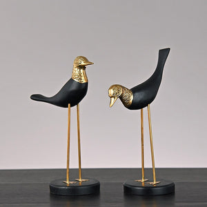 Wooden Pot Ornament Crane Bird Swan Simulation Animal Sculpture Brass Metal Sculpture Home Decoration Decorative Figurines acacuss