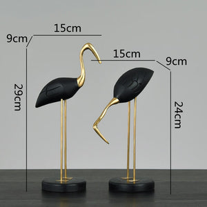 Wooden Pot Ornament Crane Bird Swan Simulation Animal Sculpture Brass Metal Sculpture Home Decoration Decorative Figurines acacuss