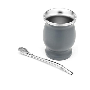 Yerba Mate Gourd Set Double-Wall Stainless Steel Mate Tea Cup and Bombilla Set Includes Yerba Mate Gourd (Cup) With One Bombilla acacuss