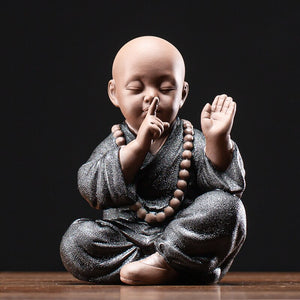 Yoga Monk Ornaments Home Decoration Tea Ceramic Little Novice Monk Fashion Buddha Statue acacuss