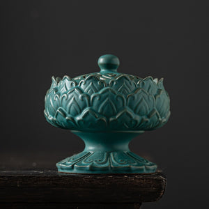 Zen Ceramic Lotus Incense Burner Home Decoration Incense Cone Incense Tray Container Chinese-style Tea Room Decoration acacuss