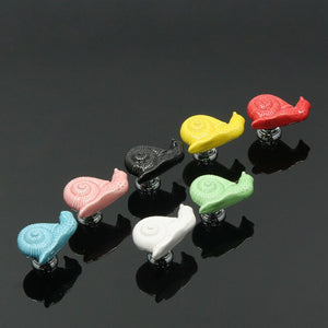 Zinc Alloy Ceramic Handle Round Cabinet Handles Wardrobe Single Hole Desk Drawer Knobs Pastoral Snails Sunflower Fish Pulls acacuss