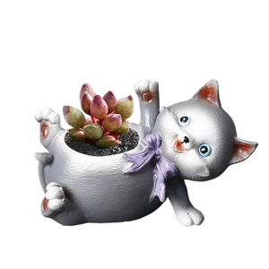 Cartoon Flower Pot Cute Cat Succulent Plant Pots Vase Animal Resin Pots Planters for Indoor Plants FlowerPot Home Decoration acacuss