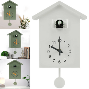 Cuckoo Clock with Chimer Cuckoo Sound Clocks with Pendulum Bird House Battery Powered Home Living Room Kitchen Wall Decoration acacuss