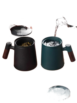 Ceramic Tea Cup,Tea Separation Brewing Tea Cup, Personal Use Office Mug Male Drinking Tea Cup Tea Set acacuss