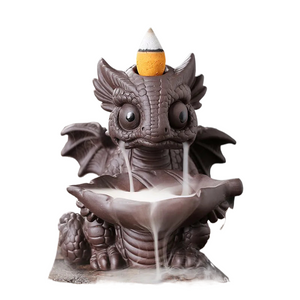 1pc Ceramic Waterfall Incense Burner, Vintage Dragon Backflow Incense Burner, Household Burner Catcher Holder (Without Incense) acacuss