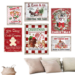 Christmas Wall Art Print Hot Chocolate Candyland Express Gingerbread Bakery Sign Poster Vintage Canvas Painting Kitchen Decor acacuss