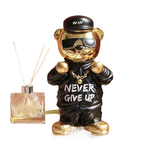 Creative Rich Golden Bear Statue Never Give Up Spirit Sculpture For Home Decoration Electroplating Animal Crafts Birthday Gifts acacuss
