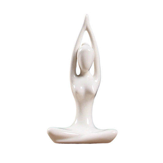 12 Styles Abstract Figure Art Ceramic Yoga Poses Figurine Porcelain Lady Statue Home Yoga Study Studio Decor Ornament  Sculpture