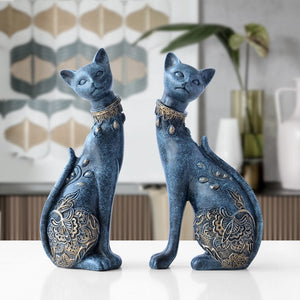 Figurine Decorative Resin Cat statue for home decorations European Creative wedding gift animal Figurine home decor sculpture acacuss