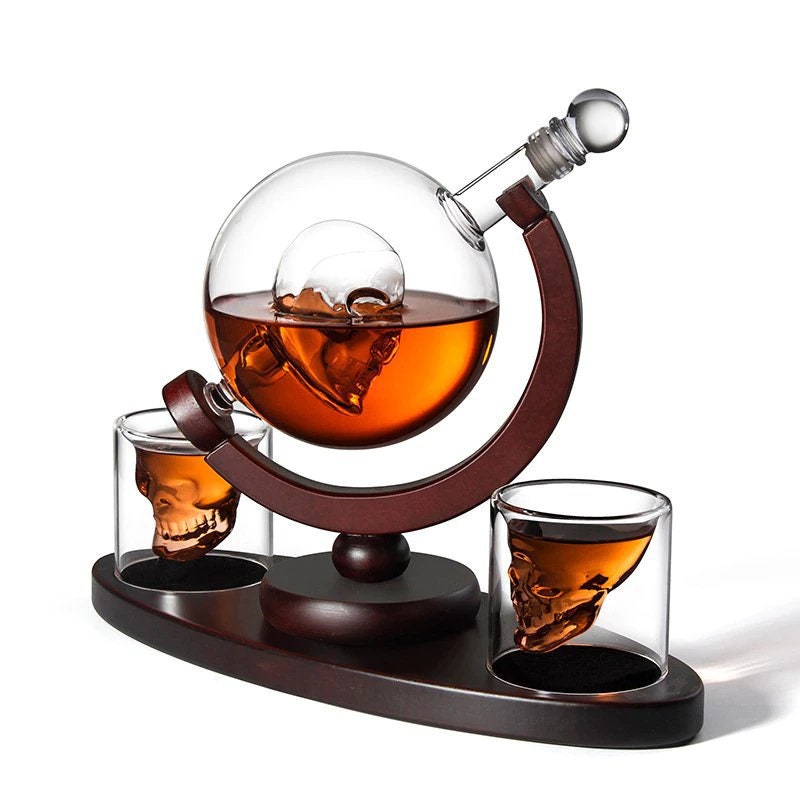 Globe Whiskey Scotch Decanter Set Best for whiskey gift Vintage Blower Wine Pot Diamond Wine Stopper Glass Decanter Bottle - wine decanter - ACACUSS