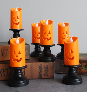 Halloween Candle Light LED Colorful Candlestick Table Top Decoration Pumpkin Party Happy Halloween Party Decor For Home 2024 acacuss