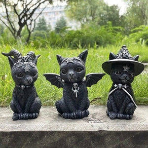 Halloween Decorations Magic Cats Resin Crafts Sculptures Window Tabletop Decorations Lawn Garden Garden Decorations Holiday Gift acacuss
