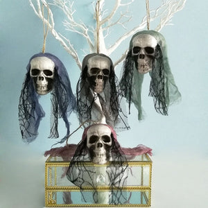 Halloween Hanging Skull Head Ghost Halloween Decoration Haunted House Horror Props Ornament Home Bar Decor Party Pendant acacuss