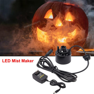 Halloween Party Mist Maker Ultrasonic Water Pond Fountain Fogger With 12 LED Light Flashes For Fish Tank Vase Birdbath Decor acacuss