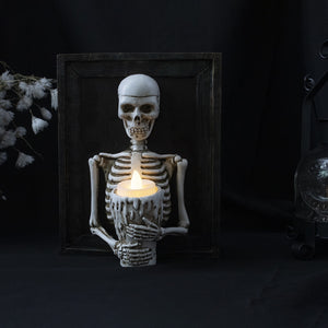 Halloween Skeleton Photo Frame Home Decoration Skeleton Candlestick Holder Resin Wall Hanger Desktop Pendant LivingRoon Decora acacuss